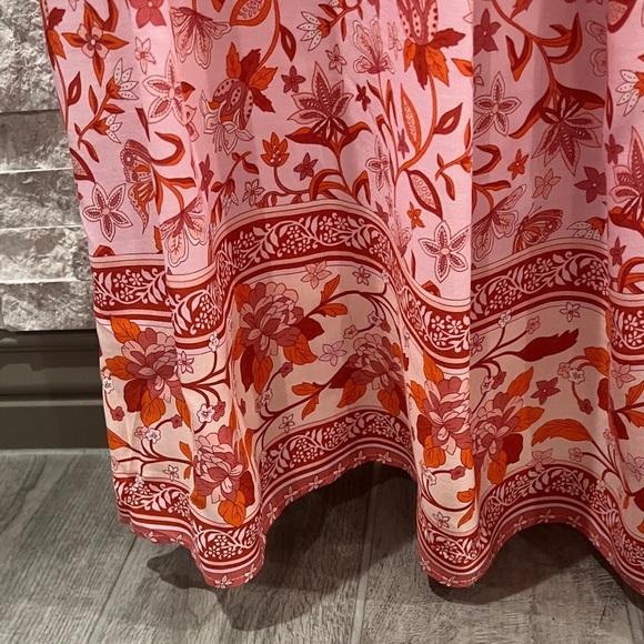 NWT R Vivimos pink floral long sleeve midi dress size 2 - Picture 10 of 15